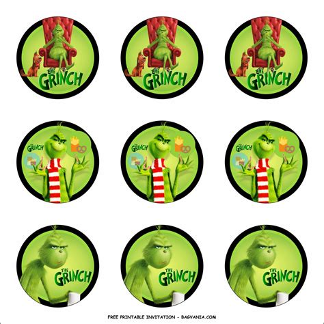 Free Printable Grinch Cupcake Toppers